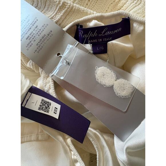 Ralph Lauren Collection Sleeveless Sweater Dress Midi Lux Cream Knit $2490 L NWT - Picture 10 of 16